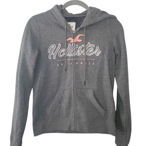 Women's Hollister Full Zip Gray Hoodie